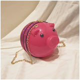 Circular Pig Shoulder Bag 3D Crossbody Women's Handbag