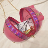 Circular Pig Shoulder Bag 3D Crossbody Women's Handbag