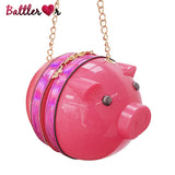 Circular Pig Shoulder Bag 3D Crossbody Women's Handbag