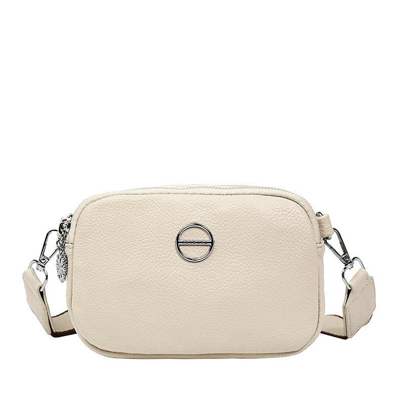 Classic Solid Women's Shoulder Bag Leather Material Messenger Bag