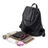 College Wind Schoolbag Leather Style Backpack Woman Tidal Leisure Travel Bag