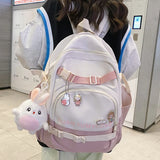 Stylish Buckle Backpack for Teenage Girls