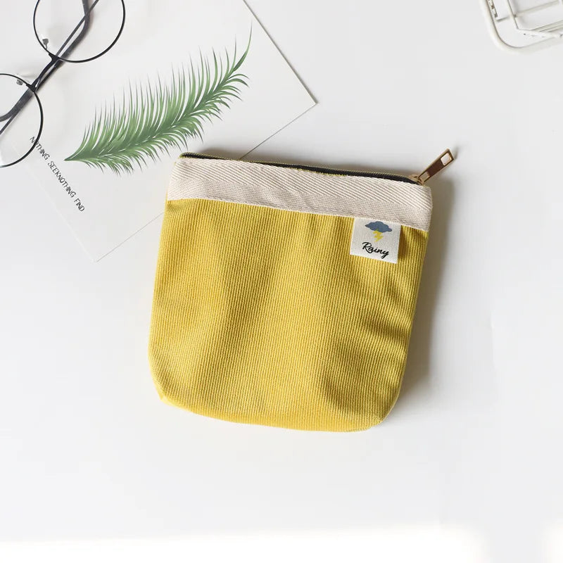 Corduroy Coin Purse Mini Pouch Portable Key Earphone Organizer