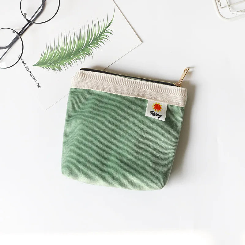 Corduroy Coin Purse Mini Pouch Portable Key Earphone Organizer