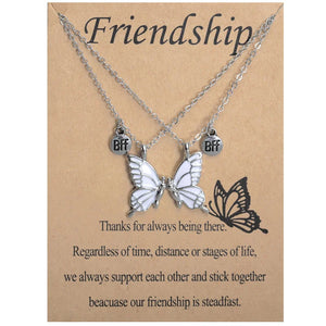 Colorful Butterfly BFF Pendant Collar Chain Necklace