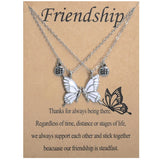 Colorful Butterfly BFF Pendant Collar Chain Necklace