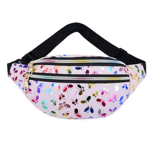 Colorful Waist Bag for Women Laser Print Crossbody Female Bag Waist Pack