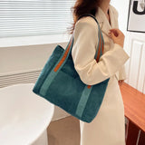 Corduroy Commuting Bag Women Handbag Autumn Winter Tote Bag