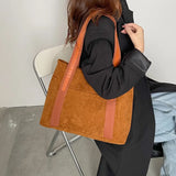 Corduroy Commuting Bag Women Handbag Autumn Winter Tote Bag