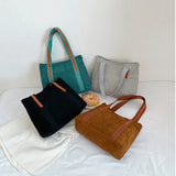 Corduroy Commuting Bag Women Handbag Autumn Winter Tote Bag