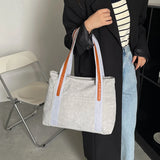 Corduroy Commuting Bag Women Handbag Autumn Winter Tote Bag