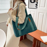 Corduroy Commuting Bag Women Handbag Autumn Winter Tote Bag