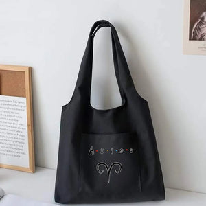 Constellation Print Canvas Vest Bag Women