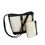 Contrast Canvas Women's Tote Bag Large Capacity One Shoulder Crossbody Bag