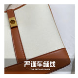 Contrast Canvas Women's Tote Bag Large Capacity One Shoulder Crossbody Bag