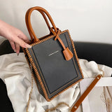 High-Quality Contrast Tote Bag for Women Handbag