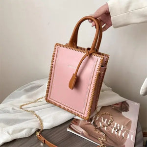 High-Quality Contrast Tote Bag for Women Handbag