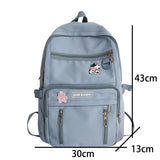 Waterproof Nylon Women Backpack Multi-Pocket Travel Rucksack