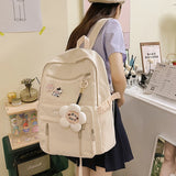 Waterproof Nylon Women Backpack Multi-Pocket Travel Rucksack