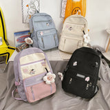 Waterproof Nylon Women Backpack Multi-Pocket Travel Rucksack