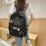 Waterproof Nylon Women Backpack Multi-Pocket Travel Rucksack