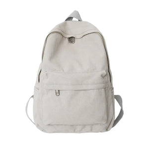 Canvas Green Laptop Student Bag Women Men College Bag Female Backpack