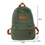 Canvas Green Laptop Student Bag Women Men College Backpack
