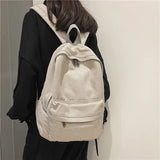 Canvas Green Laptop Student Bag Women Men College Bag Female Backpack