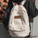 Canvas Green Laptop Student Bag Women Men College Backpack