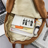 Canvas Green Laptop Student Bag Women Men College Backpack