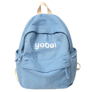 Canvas Laptop Student Bag Women Men College Bag Travel Backpack