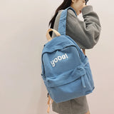 Canvas Laptop Student Bag Women Men College Bag Travel Backpack