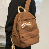 Canvas Laptop Student Bag Women Men College Bag Travel Backpack