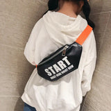 Kids Girl Letter Waist Fanny Pack PU Leather Travel Bum Bag