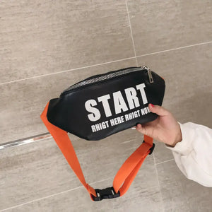 Kids Girl Letter Waist Fanny Pack PU Leather Travel Bum Bag
