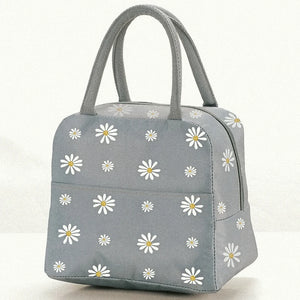 Waterproof Nylon Portable Zipper Thermal Lunch Bag For Women