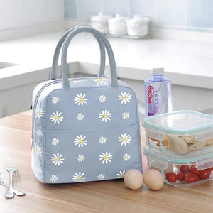 Waterproof Nylon Portable Zipper Thermal Lunch Bag For Women