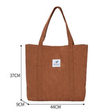 Corduroy Handbags Retro Canvas Shoulder Bags for Women Large Capacity