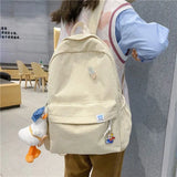 Women Corduroy Backpack Schoolbag Travel Rucksack Mochila
