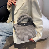 Corduroy Women Bag Soft Handbags Totes Casual Female Crossbody Tote Bags