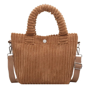 Corduroy Women Bag Soft Handbags Totes Casual Female Crossbody Tote Bags