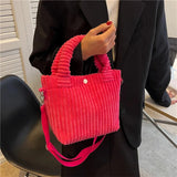 Corduroy Women Bag Soft Handbags Totes Casual Female Crossbody Tote Bags