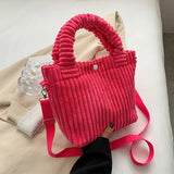 Corduroy Women's Tote Bag Soft Handbag Crossbody Shoulder Bags