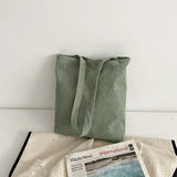 Personalized Corduroy Women's Tote Bag with Embroidery