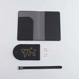 World Map Lover Couple Wedding Passport Cover Case Set