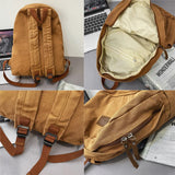 Couples College Student Backpack Ins Girl Boy Canvas Green Laptop