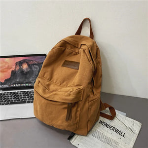 Couples College Student Backpack Ins Girl Boy Canvas Green Laptop