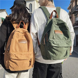 Couples College Student Backpack Ins Girl Boy Canvas Green Laptop