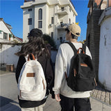 Couples College Student Backpack Ins Girl Boy Canvas Green Laptop