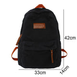 Couples College Student Backpack Ins Girl Boy Canvas Green Laptop